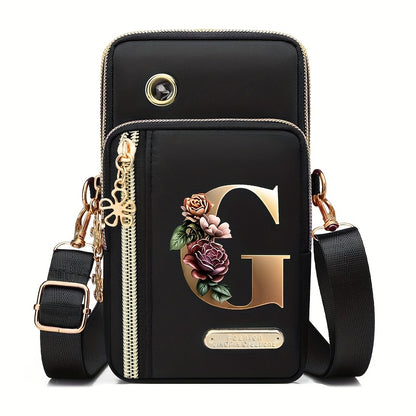 Flower Ben Letter Z Print Fashion Casual Shoulder Bag Crossbody Bag Coin Purse New Nylon Cloth New Mobile Phone Shoulder Bag Bag Women'S Bag