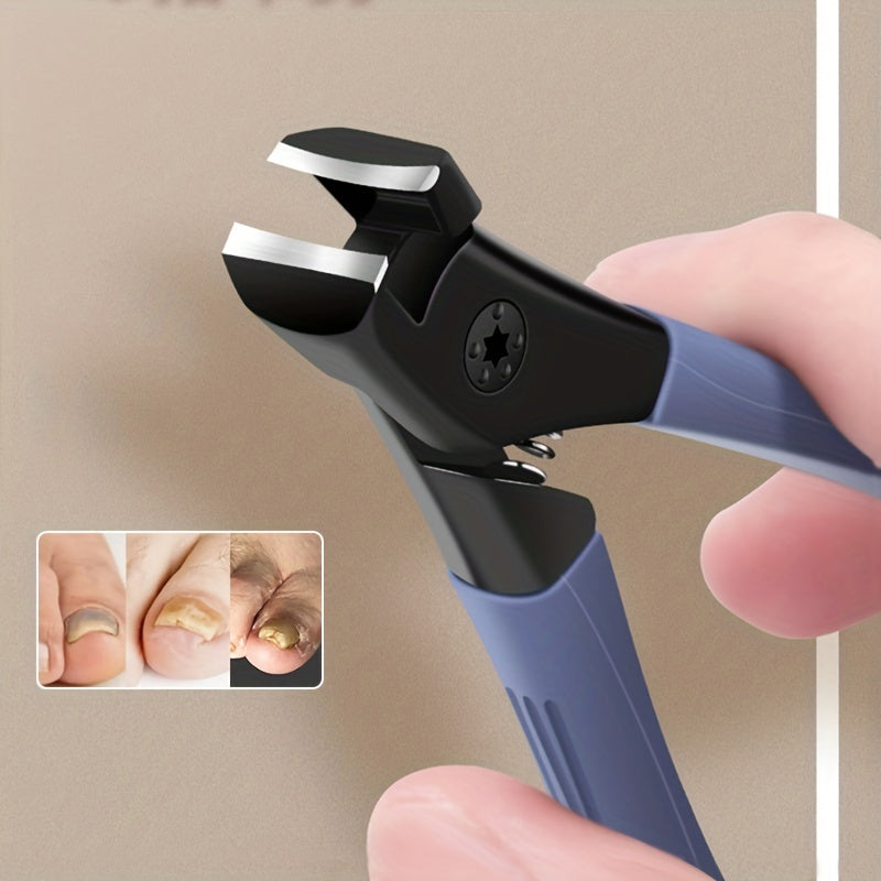Professional Stainless Steel Nail Clippers With Anti-Splash Cover - Sharp Trimmer For Thick And Wide Nails - Perfect For Men And Seniors
