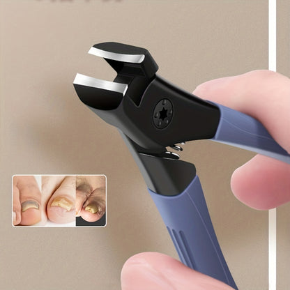 Professional Stainless Steel Nail Clippers With Anti-Splash Cover - Sharp Trimmer For Thick And Wide Nails - Perfect For Men And Seniors