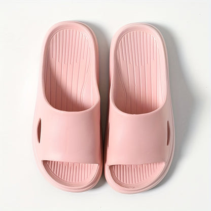 New Four Seasons Hot Selling Fashionable Versatile Casual Soft Minimalist Finger Guard Black Glossy Silent Thick-Soled Non-Slip Odor-Resistant EVA Material Men'S Slip-On Home Cool Slippers