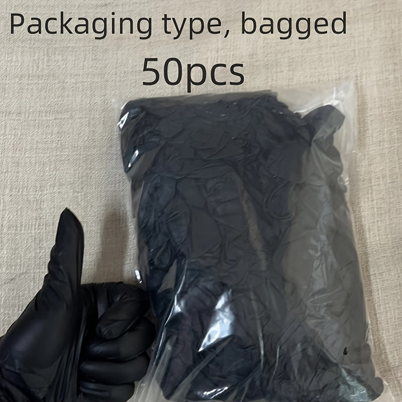 100/50/30/20pcs Disposable Black Synthetic Nitrile Gloves, 4mm Thick, Latex-Free Household Cleaning Gloves, Lightweight PVC Material, Ambidextrous Design for Kitchen, Bathroom, Car, and Use, Gloves for Cleaning