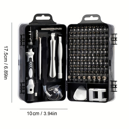 HOMEFISH 115-In-1 Enhanced Screwdriver Kit with Strong And High Durability, Complete Tool Set for Multifunctional Disassembly Featuring Specially Shaped Bits