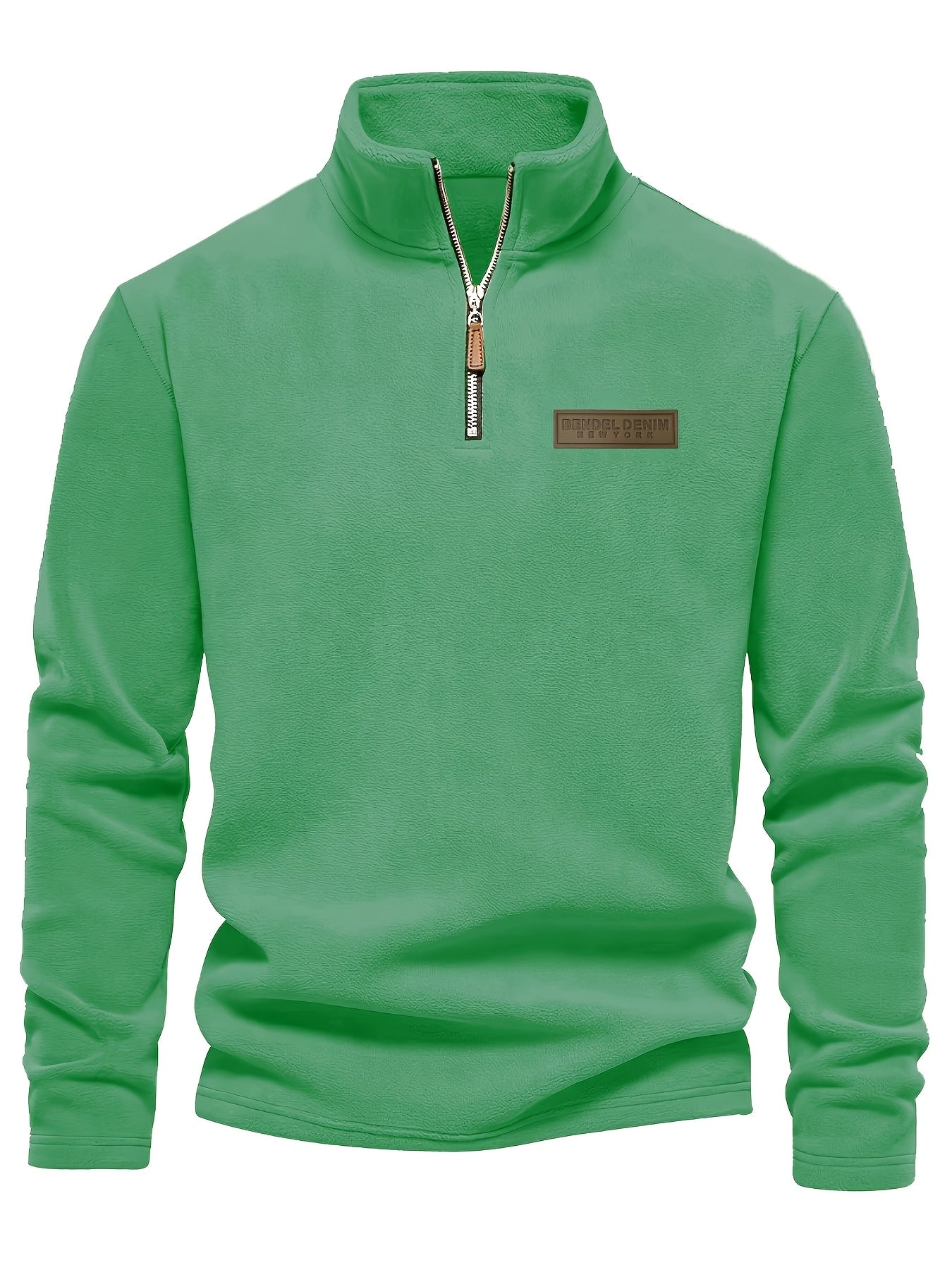 Autumn/Winter New Men's Sweatshirt with Stand Collar, Half-Zip Long Sleeve, Versatile Top, Trendy Brand, Double-Sided