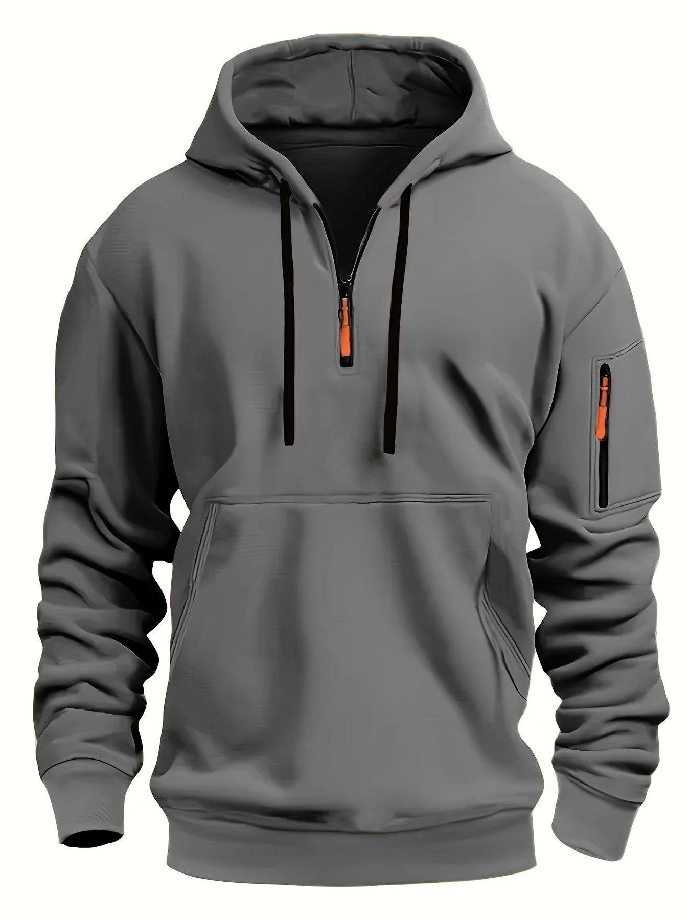 Men's Fashion Hoodie, European and American Style, Autumn-Winter, Outdoor Zipper Casual Sweatshirt