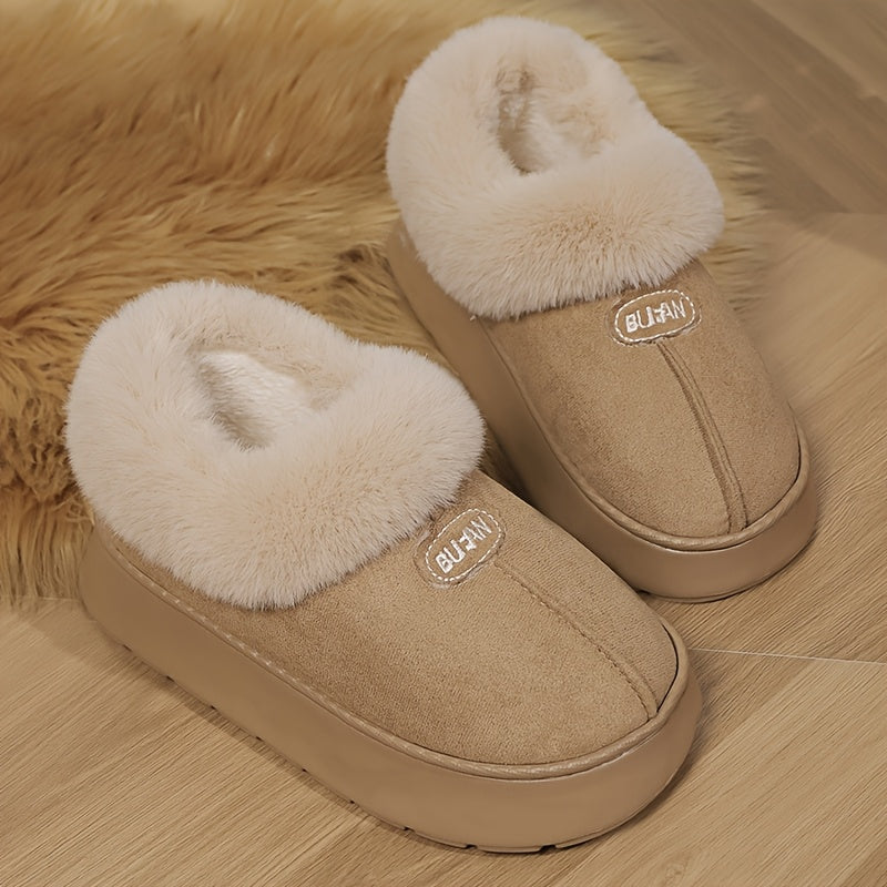 Thickened Warm Low-Top Couple's Plush Indoor Slippers for Men and Women, New 2025 Autumn/Winter Home Shoes
