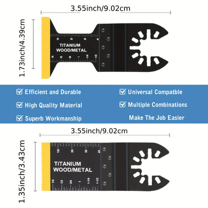 [Heavy-Duty Titanium Saw Blades] 10/20/30/50pcs Heavy-Duty Titanium Oscillating Saw Blades - Multitool Blades for Cutting Hard Materials, Metal Nails, Wood & Plastic - Fit for All Models, No Electricity Needed, Durable Metal Construction, Versatile Cuttin