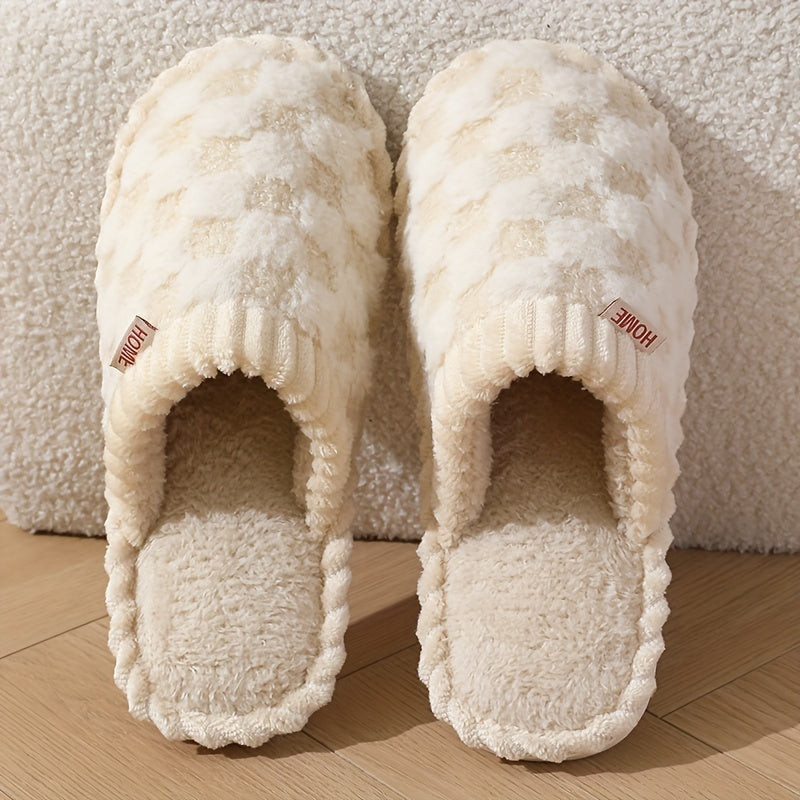 Women's Simple and Stylish Indoor Home Comfortable Non-Slip Warm Soft-Soled Quiet Fuzzy Slippers, Women Shoes