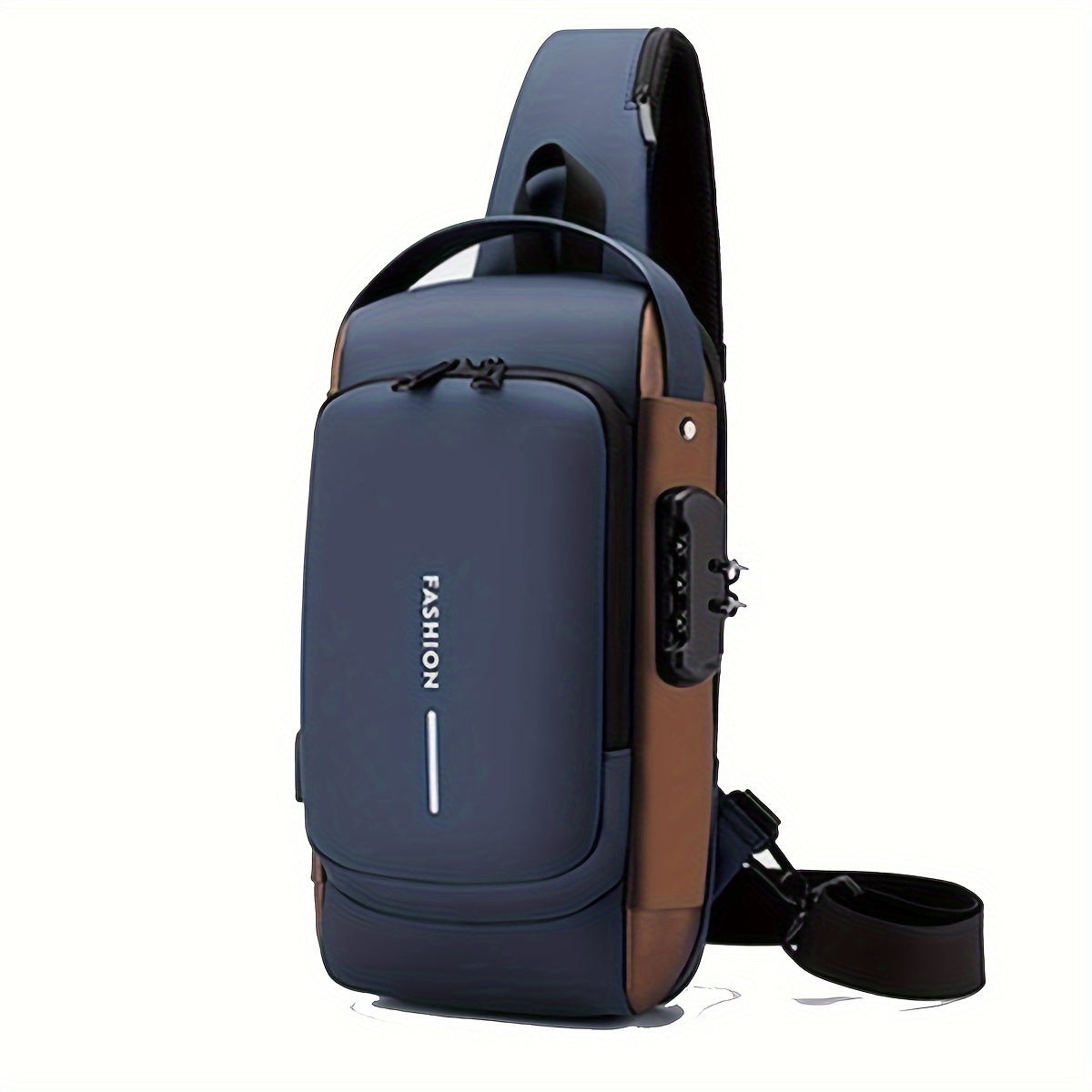 Men's Anti-Theft Password Lock Chest Bag - Durable Fabric, Adjustable Shoulder Strap, Fashionable Motorcycle and Leisure Sports Crossbody Bag