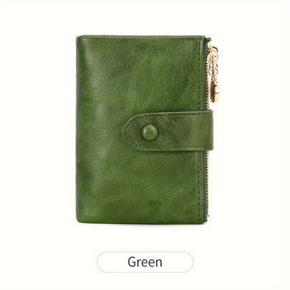 [Vintage Trifold Wallet] MIYIN Women's Vintage Trifold Wallet with ID Window & Coin Pocket - Large Capacity Double Zipper Wallet, Multi-Card Holder (Credit/Debit) - Retro Clutch Case for Everyday Use (,,,,,)