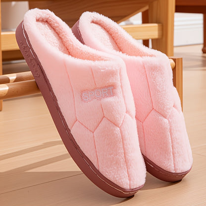 Indoor Household Thick-Soled Non-Slip Warm Slippers for Autumn And Winter, Women Shoes