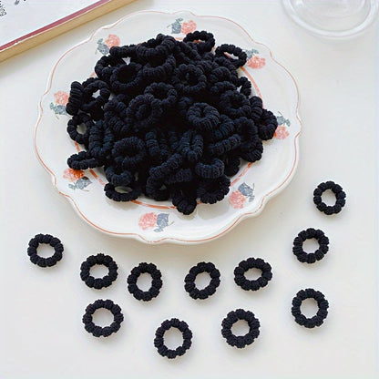 100pcs of Colorful Elastic Pineapple Hair Tie Hair Rope Small Rubber Band Hair Band with Packaging with Girl Headdress Jewelry Girl Hairstyle Design Additions