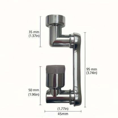 Universal Rotary Faucet Nozzle for 1pc, Silver in Color, Designed to Save Water. It Serves As an Extender for Kitchen Faucets And Can Be Used with Washbasins, Enhancing Home Improvement Projects. A Must-Have Gift for Any Household