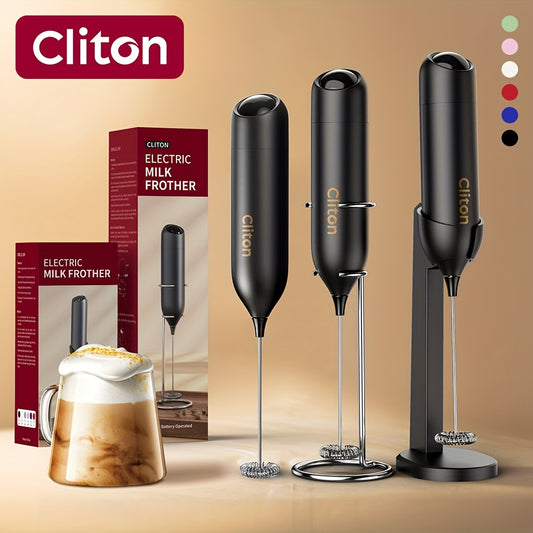 Electric Milk Frother | Battery Powered Portable Coffee Frother with Lightweight Plastic Handle & 304 Stainless Steel Whisk, Low Decibel, Ideal for Drinks, Coffee Lovers, Camping, Wedding Souvenir, Christmas Gift | Requires 2 AA Batteries