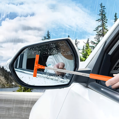 1pc Portable Water Scraper for Rearview Mirror with Sponge Cleaner and Extendable Window Cleaning Brush