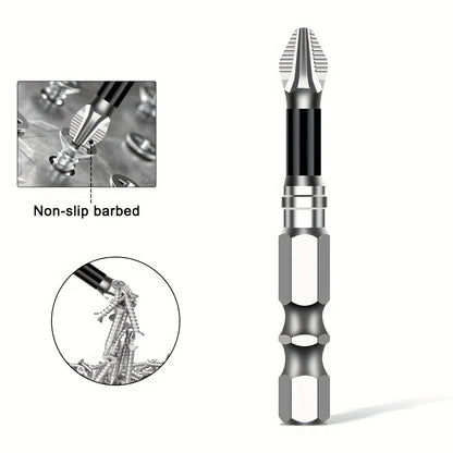 High Hardness Metal JGZUI S2 Strong Magnetic Precision Screwdriver Bits - Non-Slip Cross Torx, No Battery Required, Magnetic Tip for Electric Drills