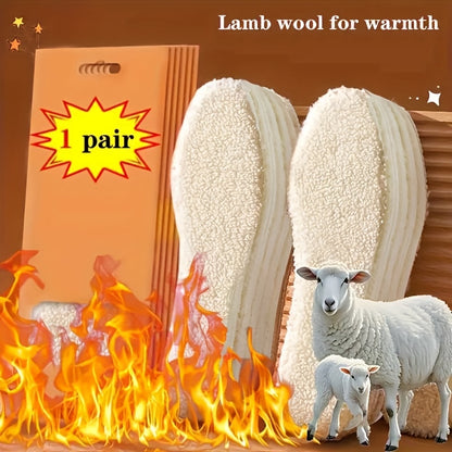 Autumn And Winter Cold-Resistant Heating Lamb Velvet Warm Insoles, Unisex Winter And Velvet Integrated Fleece-Lined Thickened Bottom, Anti-Odor And Breathable Insoles
