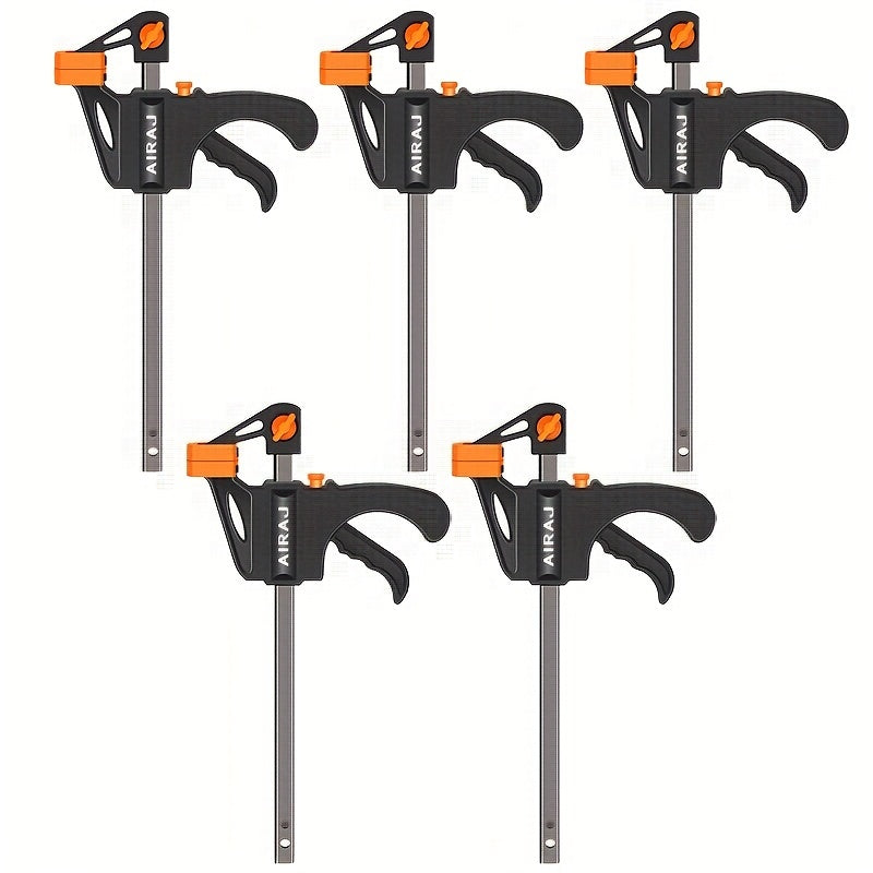 AIRAJ 4 Inch 2pcs/5pcs Woodworking Clips Wholesale F Clamp Clip Hard Grip Quick Ratchet Release DIY Carpentry Hand Vise Tools, Suitable for Home Decoration, Fixing Workpieces, Etc