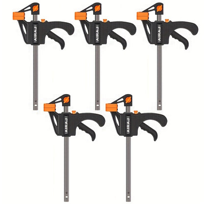 AIRAJ 4 Inch 2pcs/5pcs Woodworking Clips Wholesale F Clamp Clip Hard Grip Quick Ratchet Release DIY Carpentry Hand Vise Tools, Suitable for Home Decoration, Fixing Workpieces, Etc