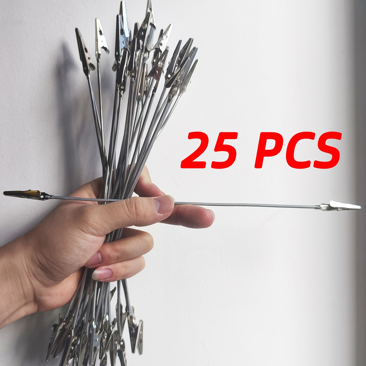 28cm crocodile clip, metal long tail spring clip set, suitable for DIY cards, photos, business cards and office paper clips, 10/25pcs bendable crocodile clip