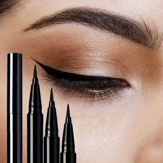 3pcs Quick Dry Black Liquid Eyeliner Pens - Ultra-Fine Tip, Smudge-Proof, Waterproof & Sweatproof, Long-Lasting Makeup Hold, Perfect for Beginners, Festivals & Gifts