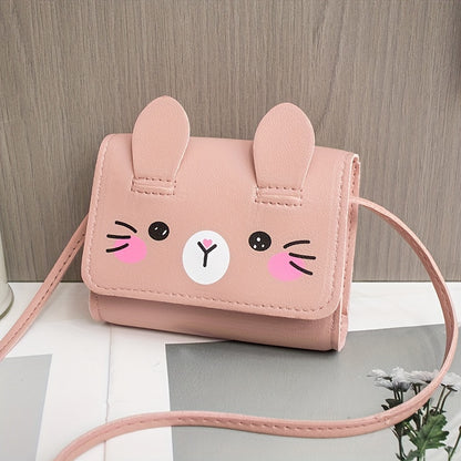 A Cute And Casual Cat-Themed Crossbody Bag, Compact And Lightweight, Perfect for Coins And As a Portable Makeup Pouch
