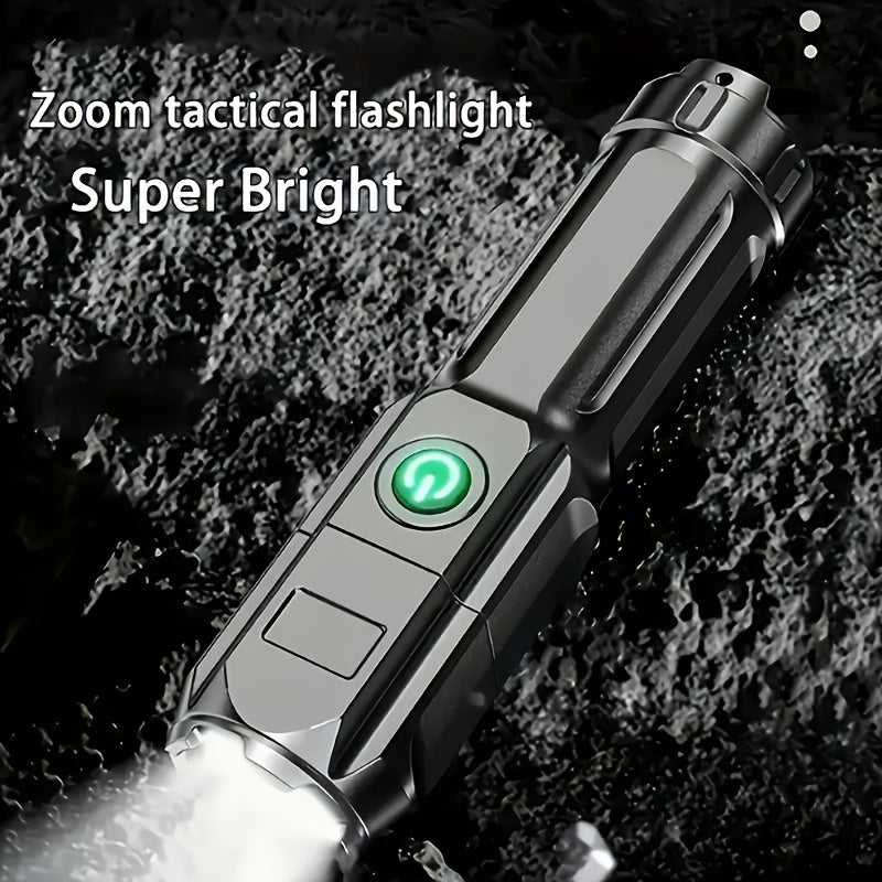 1-Piece Rechargeable LED Flashlight, Portable Mini Type-C Charging, 3 Modes, IP44