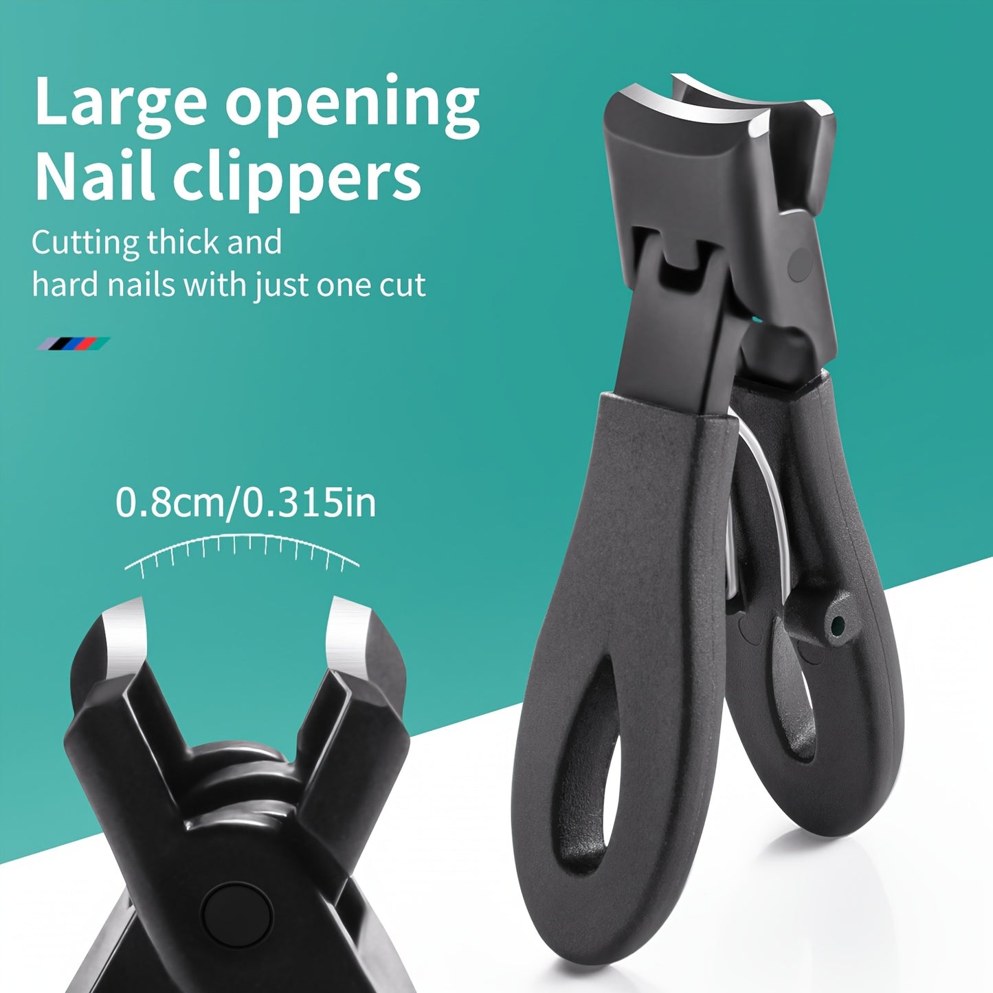 Thick Nail Clipper with Wide Opening, Anti-Splash Nail Clippers for Sharp Manicure and Pedicure Tools