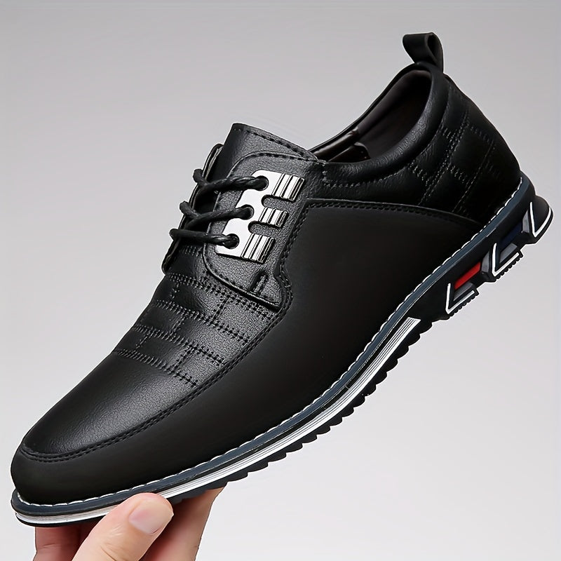 Men's Plaid Derby Shoes, Wear-resistant Non-Slip Dress Shoes for Wedding Business