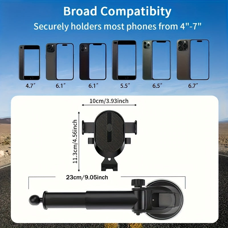 A Multifunctional Car Phone Holder with a Suction Cup for Navigation, Designed to Be Attached Inside The Vehicle
