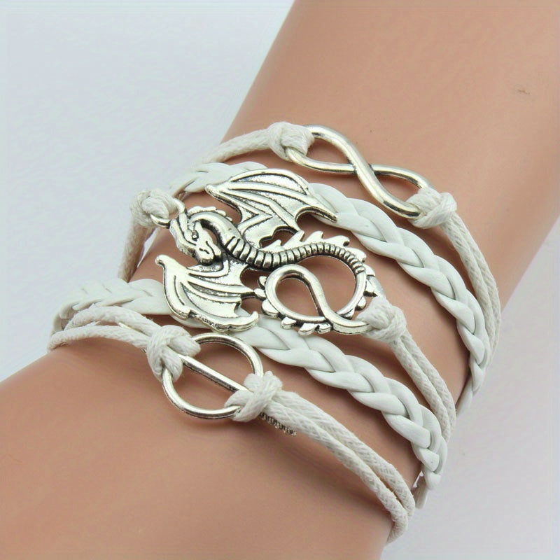 European and American Fashion Jewelry Owl Heart Number 8  Braided Bracelet