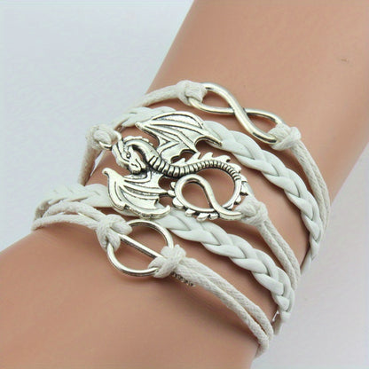 European and American Fashion Jewelry Owl Heart Number 8  Braided Bracelet