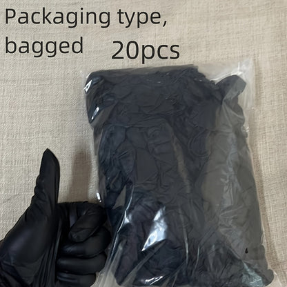 100/50/30/20pcs Disposable Black Synthetic Nitrile Gloves, 4mm Thick, Latex-Free Household Cleaning Gloves, Lightweight PVC Material, Ambidextrous Design for Kitchen, Bathroom, Car, and Use, Gloves for Cleaning