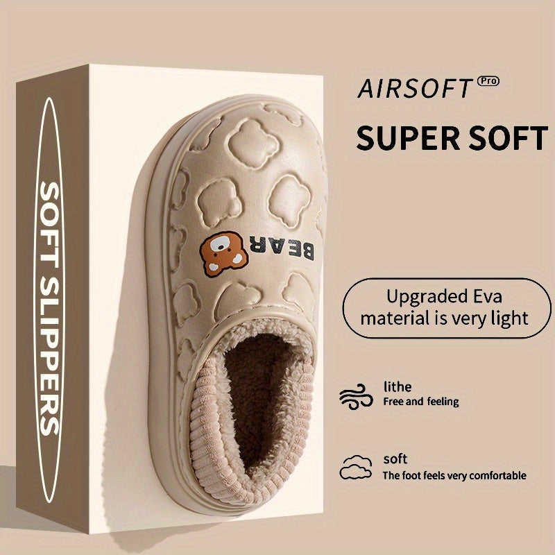 Men'S And Women'S Winter Plush Slippers with EVA Insulation for Indoor And Outdoor Use, Featuring Soft And Warm Fleece in a Slip-On Style., Women Shoes