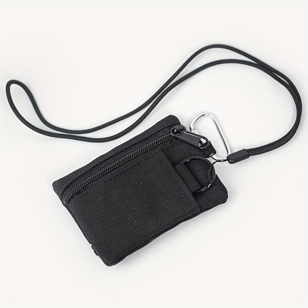 [Polyester|Casual] Small Casual Polyester Mini Coin Purse Key Pouch | Nylon Zipper Sports Storage Bag, Hanging Card Holder