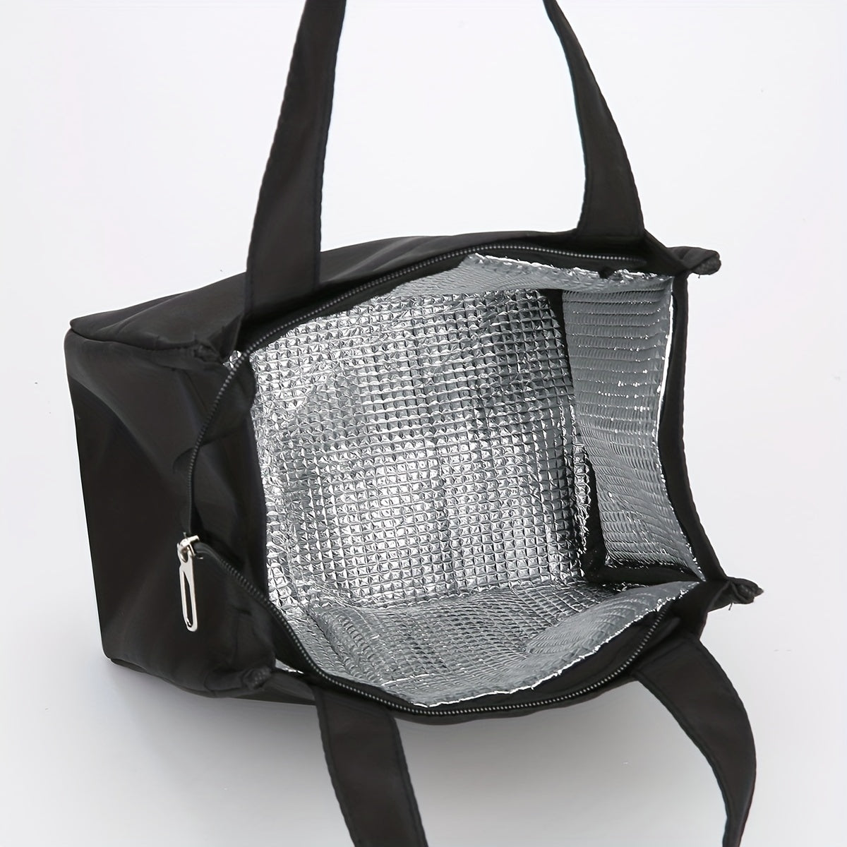New Arrival Nylon Handbag - Solid Color, Exquisite, Aluminum Foil Insulation, Half-Zipper, Suitable for School, Work, Daily Use