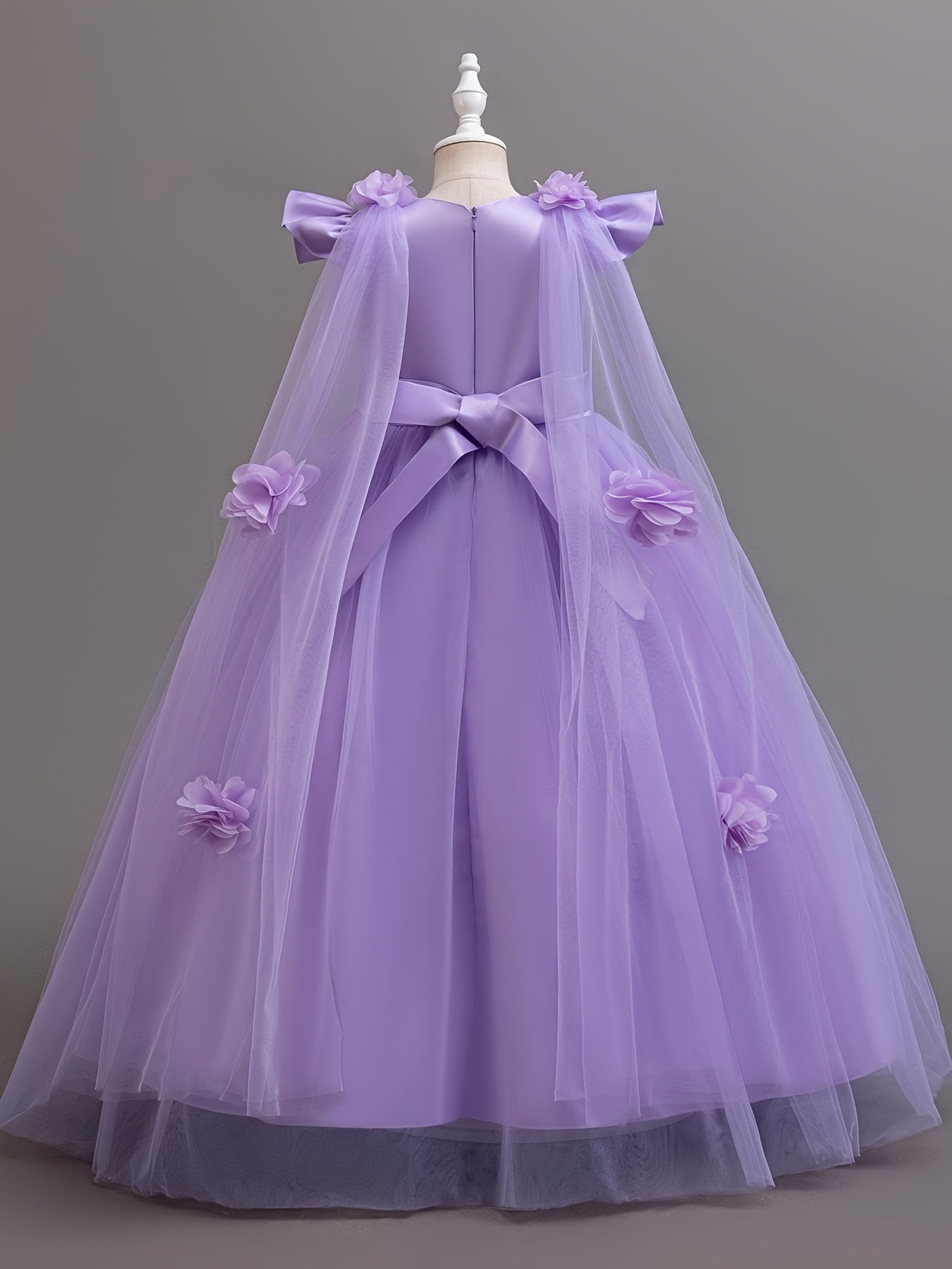 Fashionable Girl's Children's Dress, Medium to Large Size, Floral Pearl Wedding Dress, Flower Girl Performance Princess Dress, Floor-Length Style