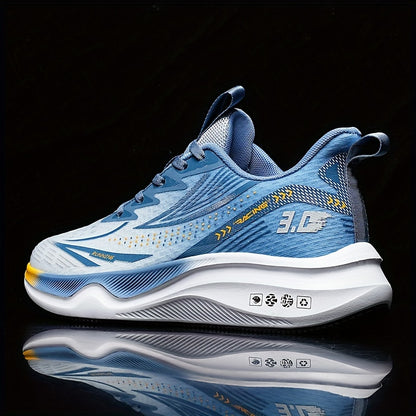 Men's Breathable Mesh Running Shoes - Casual Athletic Sneakers with Striped Design, Lace-Up, Perfect for Spring/Summer/Fall