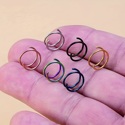 Stainless Steel Double Helix Nose Rings Hot Style Lady Piercing Jewelry
