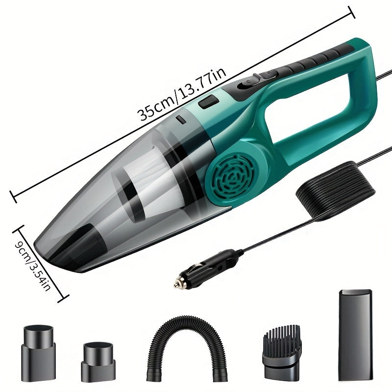 Car Vacuum Cleaner with Strong Suction, Compact Handheld Design for 12V Vehicle Interior Cleaning, Pet Hair Removal, and Carpet Care, Without Battery