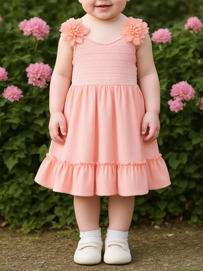 Floral-Decorated Suspender Dress, Hollow Fabric Spliced with Comfortable Checks, Casual And Elegant, Suitable for Summer Dresses for Going Out