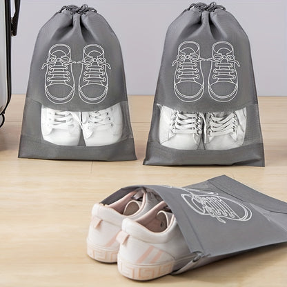 1pc Travel Shoe Storage Bag, Durable Non-woven Fabric, Drawstring Closure, Anti Yellowing, Moisture-proof, Perfect For Travel And Cushioning - Keep Shoes Free From Dust