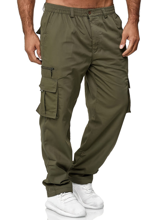 Men'S Fashion Vintage-Style Thick Loose Work Pants, Casual Trousers with Multiple Pockets for Spring And Autumn City Walking And Outdoor Activities