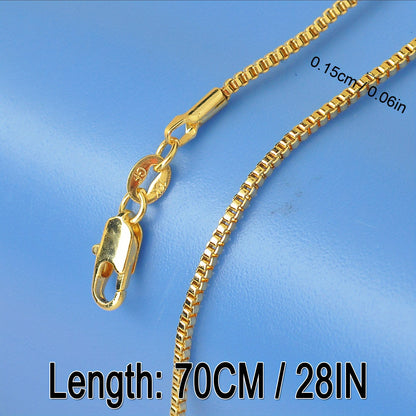 1Pc 18K Golden Plated Neck Chain DIY Collections Supplies Pendant Necklace Jewelry Handmade Accessories Christmas Gift