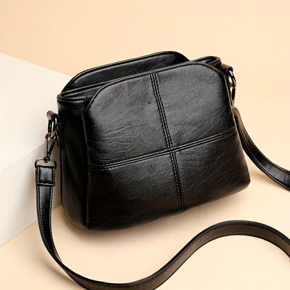 [Crossbody Bag] Simple Solid Color Crossbody Bag, Textured Bag Purse, Classic Fashion Versatile Shoulder Bag (9.05"x4.72"x6.69")