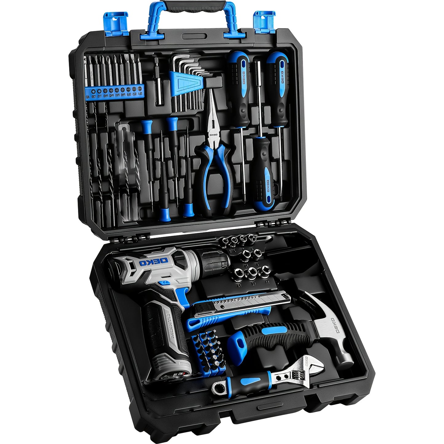 129pcs Power Tool Set | With 8V Cordless Drill/ Driver | Max No-load Speed 800r/min | Portable Multi Toolbox | For Home Projects, Garden, Camping, Office Maintenance And Fall Refurbish | Gifts For Women | Easter Gift