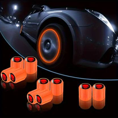 [Glowing Skull Valve Caps] 10 Glowing Fluorescent Skull Tire Valve Caps | Universal Car Wheel Accessories for SUVs, Bicycles, Trucks, Motorcycles