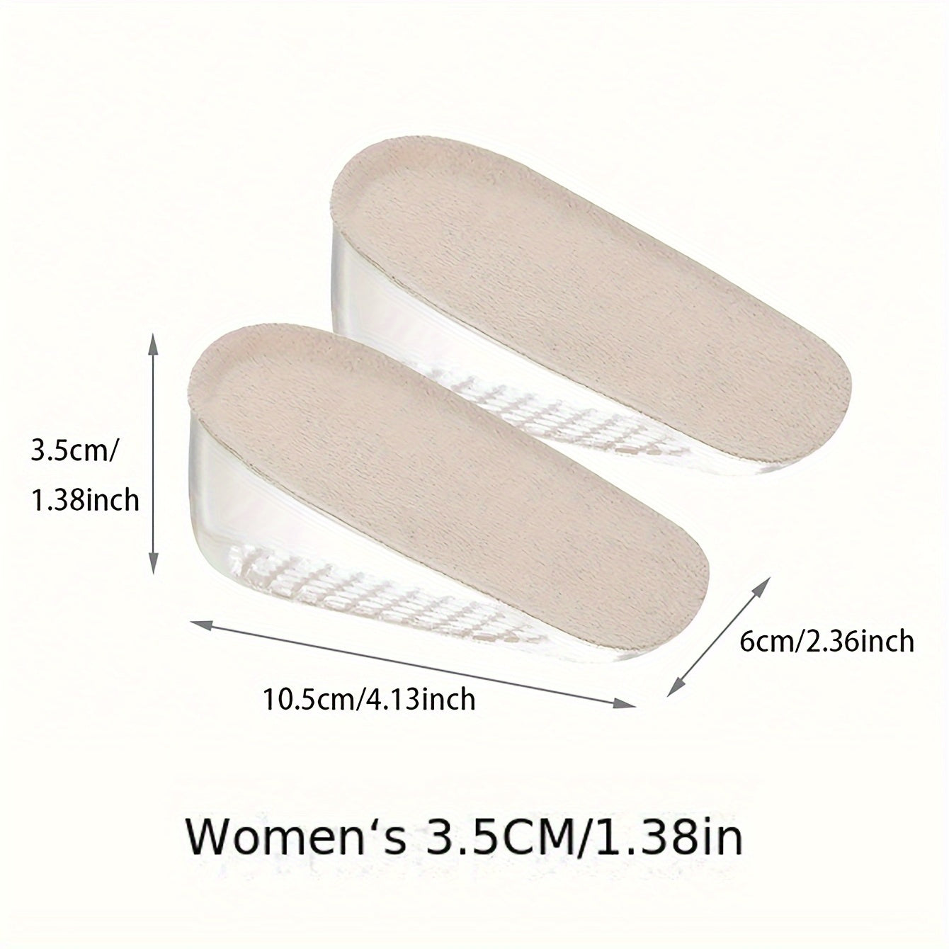 1pair Invisible Inner Raised Insole - Self-adhesive Soft Cushion for Men and Women