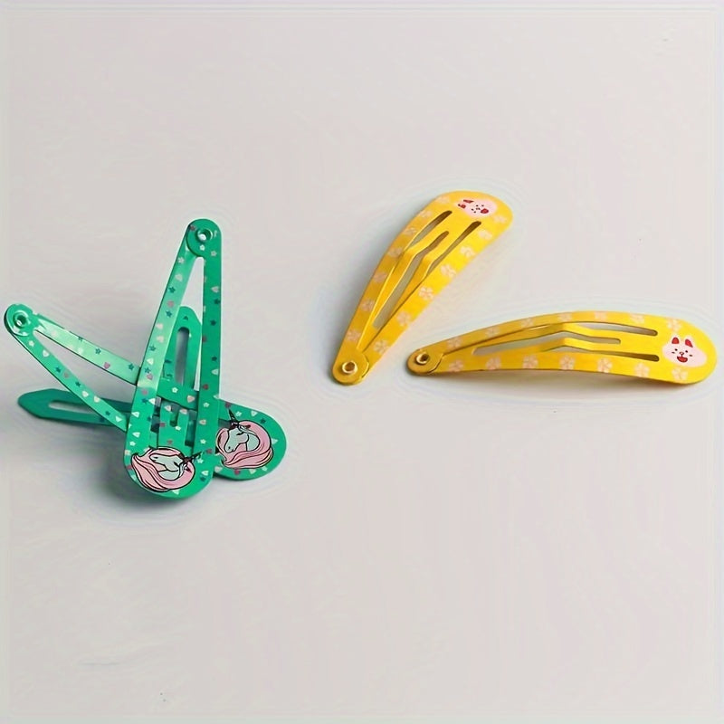 [20/40/60pcs Alloy Hair Clips] 20/40/60pcs Vibrant Alloy Hair Clips | Cute Fashionable BB Clips with Playful Prints | Colorful Hair Accessories for Bangs & Side Hairstyles