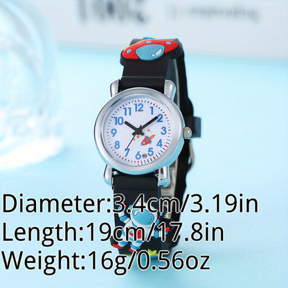 New Student Youngsters's Cartoon Astronaut UFO Spaceship Quartz Wristwatch