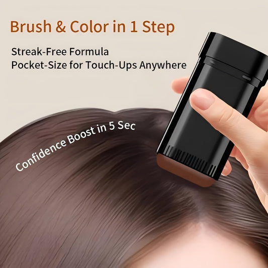 3-In-1 Hair Coloring Stick with Comb Teeth | Waterproof, Sweat-Resistant Temporary Hair Color Corrector, Quick Gray Coverage, Easy-To-Clean, Plant-Based Squalane Formula | Unisex Adult Gift, Portable for Anywhere Use